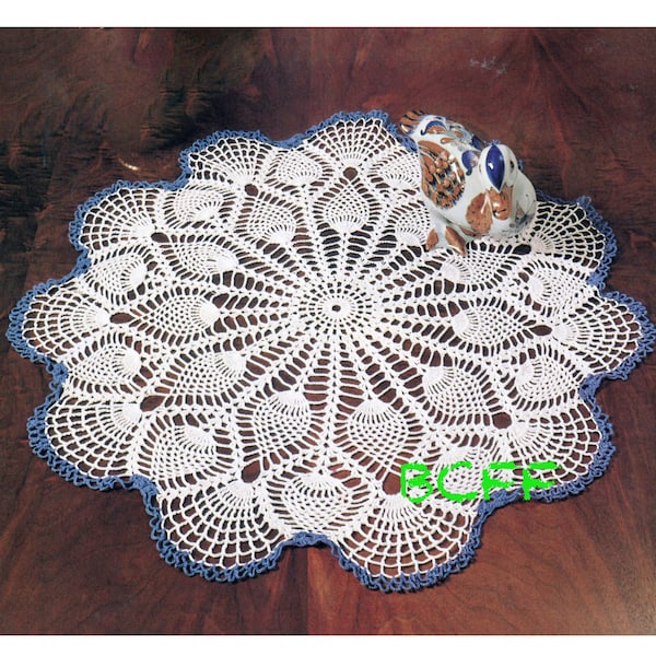 Pineapple Doily Crochet Pattern - Home Decor Thread Crochet - Table Center Doily PDF Crochet Pattern Instant Download