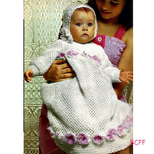 Crochet Pattern Baby Christening Gown Baptism Gown Baby Dress and Hat DIY Crochet Pattern PDF
