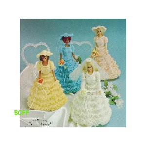 Fashion Doll  Crochet Wedding Dress and Bridesmaid PATTERN  11 1/2" Teen Doll Crocheting PDF Crochet Pattern Instant Download