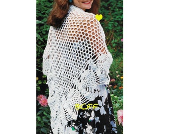 Pineapple Shawl Crochet Pattern - Womens Summer Shawl - Warp PDF Crochet Pattern Instant Download