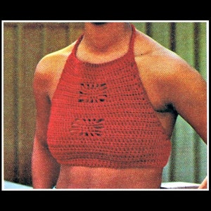 Crochet Pattern Vintage 1970&#39;s Boho Halter Top Women&#39;s Sizes 6 - 12 PDF Crochet Pattern Instant Download