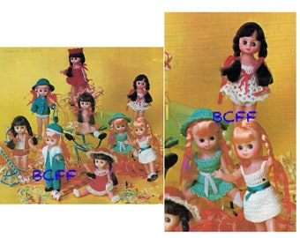 PDF Doll Clothes Crochet Pattern - Doll Party Outfits for 7 1/2" Dolls - Complete Doll Wardrobes Digital Crochet Pattern