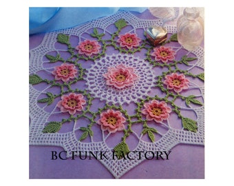 Crochet Pattern Doily - Vintage Thread Crochet Flower Doily Crochet Pattern PDF