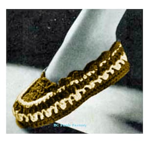 Moccasin Slipper Crochet Pattern Sizes 3 to 9 Vintage Women&#39;s Crochet PDF Crochet Pattern Instant Download Almost Free