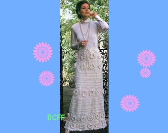 Maxi Skirt Crochet Pattern - Womens Granny Square Skirt - PDF Crochet Pattern - Retro Boho Festival