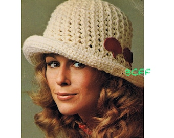 Haakpatroon dames slappe rand Vintage jaren 70 PDF digitaal patroon direct downloaden