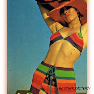 Vintage Knitting Pattern Bikini - Skirt Pattern Summer Beach Wear PDF Knitting Pattern Instant Download