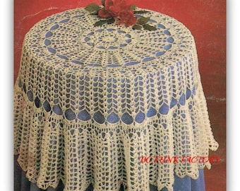 Round Tablecloth Crochet Pattern Home Decor Crochet Shabby Chic - PDF Crochet Pattern Instant Download