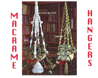 Macramépatroon hangende pannenlappen vintage jaren 1970 boho macraméhanger pdf-patroon