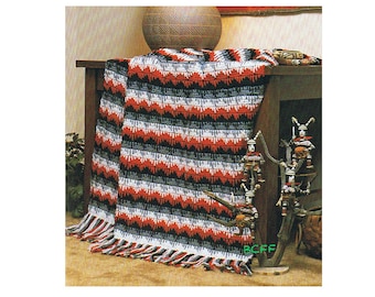 Afghan Crochet Pattern Vintage Home Crochet pattern  - Throw - Blanket PDF Crochet Pattern Instant Download