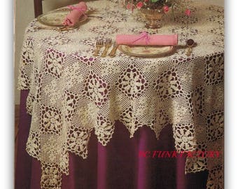 Crochet Tablecloth Pattern Thread Crochet LaceTablecloth Shabby Chic Home Decor Crochet  PDF Crochet Pattern