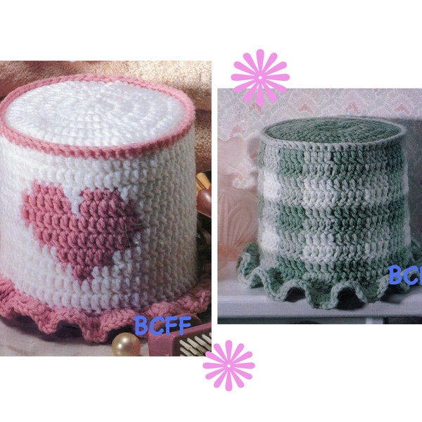 Toilet Tissue Cover - Crochet Pattern - Vintage Bathroom Accessories - DIY Crochet - PDF Crochet Pattern