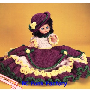 Vintage Crochet Pattern Bed Doll, Pillow Doll, Crochet Doll Dress PDF Crochet Pattern, 4 ply Pattern