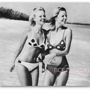 Crochet Pattern - Vintage Bikini Crochet - Granny Square Bikini - Womens 1970s Bathing Suit Pattern -  PDF Crochet Pattern