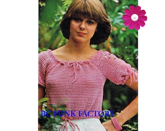 Haakpatroon damestop zomer gehaakt vintage jaren 70 pdf haakpatroon