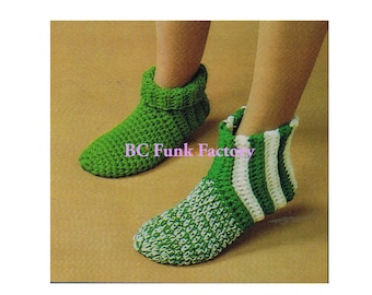 Crochet Pattern Slippers Family Women Men Children  Vintage PDF Crochet Pattern for Slipper Socks