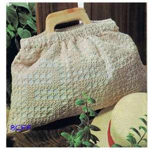 Crochet Bag PATTERN - Vintage Women&#39;s Tote Bag, Purse, Handbag  Crochet PDF Digital Crochet Pattern