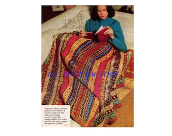 Crochet Pattern Afghan Blanket English Pattern Printable Digital
