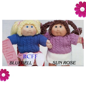 Knitting Pattern Doll Clothes Two Sweaters to Knit Crew Neck Cables & Popcorn Vintage Knitting Pattern PDF