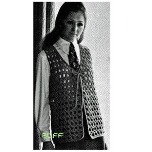 Vest Crochet Pattern Womens Vintage 70&#39;s Crochet - Boho Vest Pattern  PDF Crochet Pattern  Instant Download