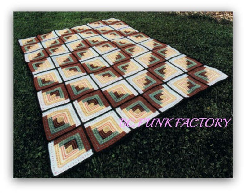 Crochet Afghan Pattern Log Cabin Afghan Afghan Blanket Etsy