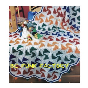Afghan Crochet Pattern - Pinwheel Blanket Pattern  Granny Square Throw -  PDF Crochet Pattern