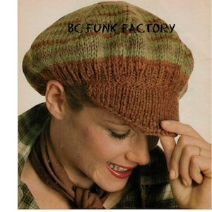 Hat Knitting Pattern, Women&#39;s Newsboy Hat, Digital Pattern  1970&#39;s PDF Knitting Pattern DIY Knitting Pattern