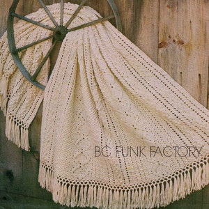 Afghan Crochet Pattern Home Decor Throw PDF Crochet Pattern Aran Afghan Blanket Pattern Vintage Crochet