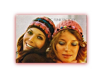 Crochet Hat Pattern - Women's Boho 1970s Cap (PDF Pattern)