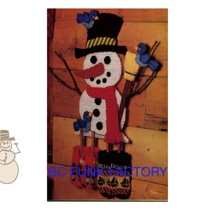 Plastic Canvas Pattern Snowman Mitten Holder Vintage Christmas Winter PDF Plastic Canvas Pattern