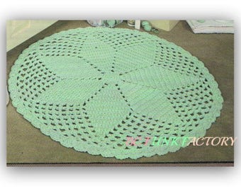 Rug Crochet Pattern  - Home Decor - Shabby Chic Rug - Round Rug - Vintage PDF Crochet Pattern Instant Download