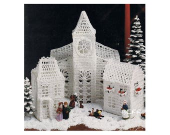 Crochet Pattern Christmas Village Thread Crochet Printable English Pattern