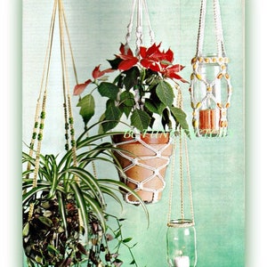 Macrame Plant Hanger Pattern Hanging Jar Pattern - Outside Macrame Jar Lights Vintage PDF Macrame Pattern Instant Download