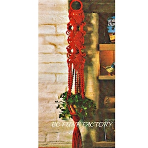 Macrame Plant Hanger Pattern 1970's Macrame Home Decor Pot Hanger PDF Macrame Pattern Instant Download