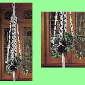 Macrame Pattern - Plant Hanger Pattern - Vintage 1970's Macrame Pot Holder - PDF Macrame Pattern