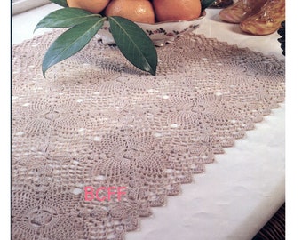 Haakpatroon vierkant kleedje Ananas kleedje Tafelkleed, dienbladdoek, klein tafelkleed, Vintage Home Haakpatronen pdf-haakpatroon