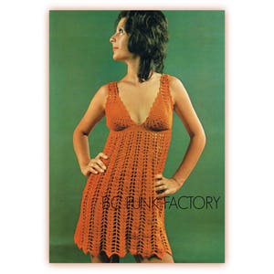 Women&#39;s Crochet Dress Pattern - Vintage 70&#39;s Summer Crochet Dress - PDF Crochet Pattern Instant Download