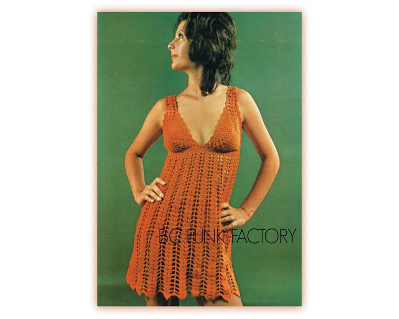 Women's Crochet Dress Pattern - Vintage 70's Summer Crochet Dress - PDF Crochet Pattern Instant Download image 1