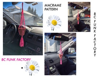 Macrame Pattern - Car Plant Hanger - Mini Macrame Pot Hanger for Rear View Mirror DIY Macrame PDF Pattern