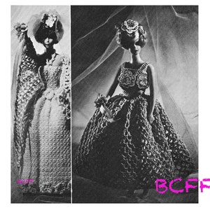 Crochet Patterns Fashion Doll Wedding Dress Pattern Plus Bridesmaid Dress 11 1/2&quot; Teen Doll PDF Crochet Pattern Instant Download