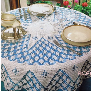 Round Tablecloth Crochet Pattern - Vintage 70&#39;s Thread Crochet - PDF Crochet Pattern Instant Download