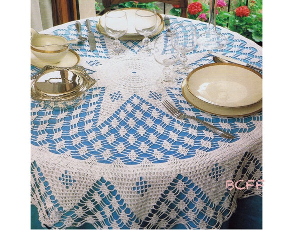 Round Tablecloth Crochet Pattern Vintage 70 S Thread Round Tablecloth Crochet Pattern, Vintage Round Tablecloth