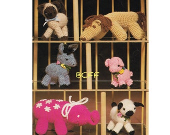 Crochet Animal Pattern - Amigurumi Crochet - Pig - Donkey - Lamb - PDF Crochet Pattern Digital Crochet