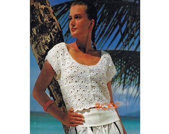 Crochet Top Pattern for Women - Summer Beach Top PDF Crochet Pattern Digital Crochet Pattern