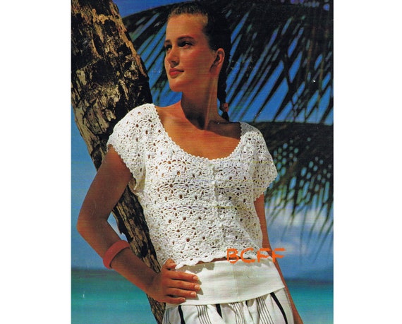 Crochet Top Pattern for Women - Summer Beach Top PDF Crochet Pattern Digital Crochet Pattern