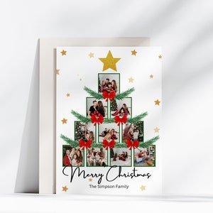 Weihnachtsbaum Foto Collage, Weihnachtskarte Vorlage, Foto Karte, Urlaub Karte, Weihnachtsbaum Karte, bedruckbar, Digital, 5 x 7