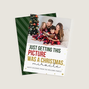 Kerstkaart, kerstwonder, bewerkbare sjabloon, fotokaart, gepersonaliseerd, vrolijk kerstfeest, kerstkaart, grappige kerst, digitaal, 5 x 7