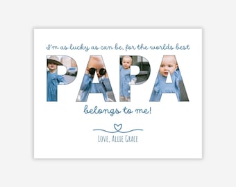Grandparents Gift, Grandparents Day, Christmas Gift for Papa, Papa Printable, Grandkids Gift for Papa, Editable Photo Sign, Worlds Best Papa