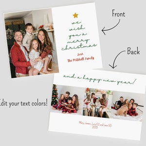 Weihnachtskartenvorlage, wir wünschen Ihnen frohe Weihnachten, Feiertagskarte, bearbeitbare Vorlage, Fotokarte, personalisierte Feiertagskarte, Baum