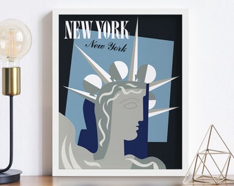 Vintage New York Poster • 4 Sizes! 8X10 9X12 12X16 • Vintage